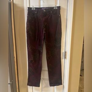 Gloria Vanderbilt Women's Jeans Floral Print Size 6 Straight Leg